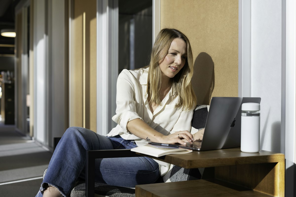 Trader using a laptop